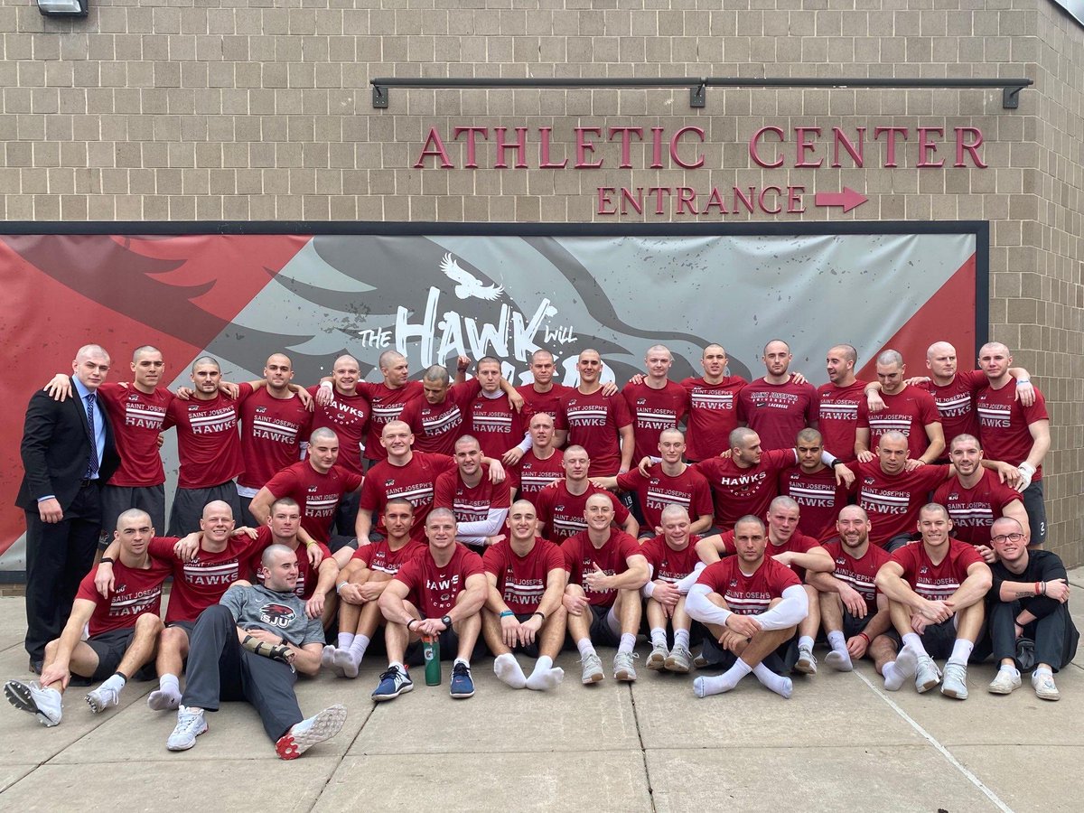 SJUHawks_MLax's tweet photo. A #TBT to be proud of. 💯

Last March, 41 members of the 2020 squad shaved their heads for the #LacrosseForLife foundation. Each head shaved = $1,000 donation to Boston Children’s Hospital for funding for cancer research, which amounted to $41,000!

#THWND x #ThrowbackThursday https://t.co/SvTbz4SRtM