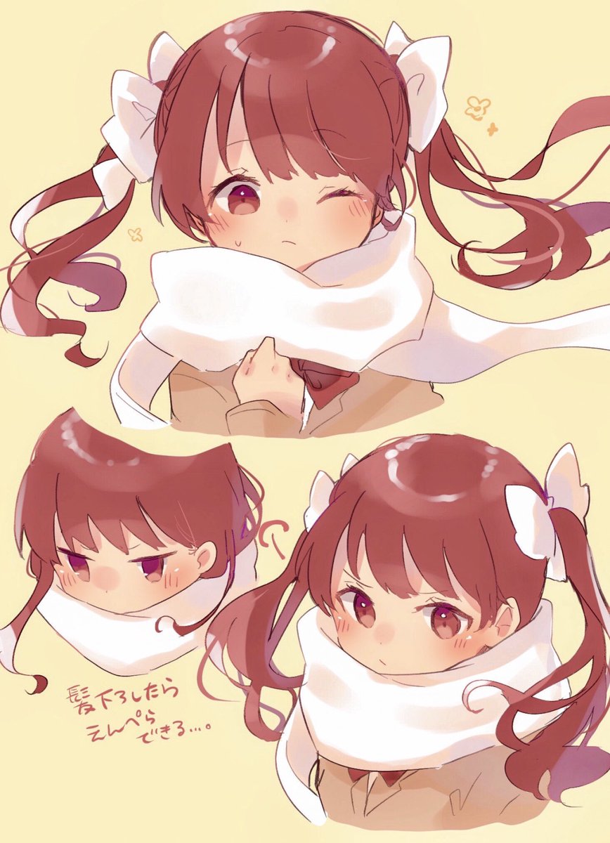 shirai kuroko 1girl scarf twintails bow school uniform tokiwadai school uniform brown hair  illustration images