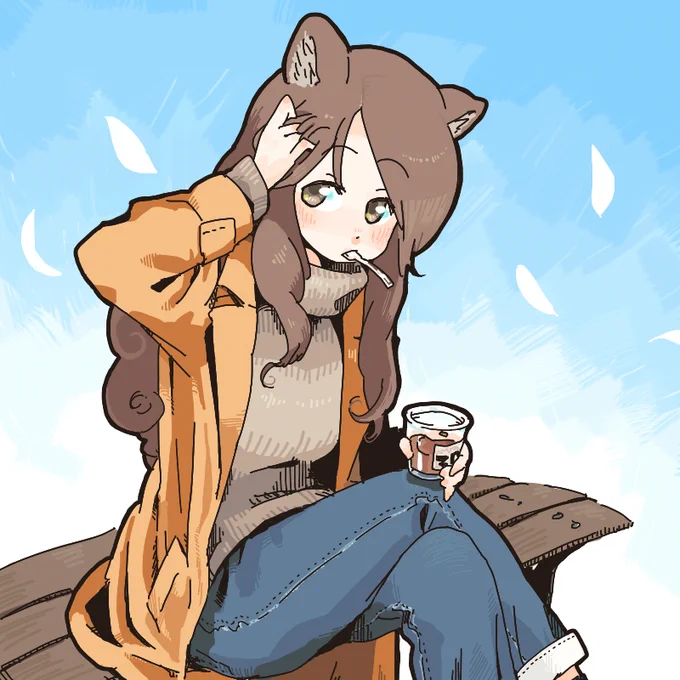 秋味を堪能するクマ…? 