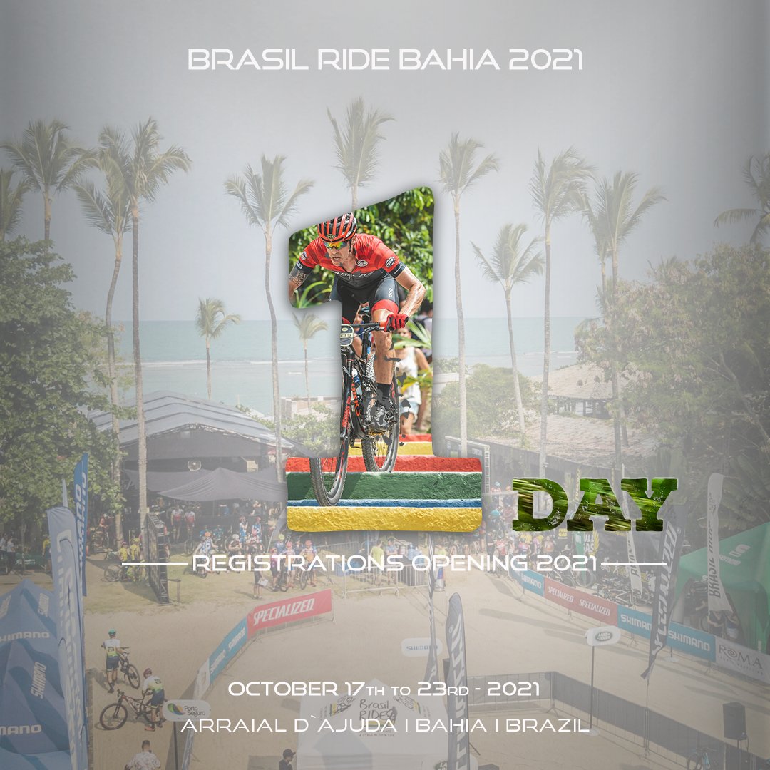 1 day to go! Brasil Ride Bahia 2021 🚴🏻🌴
⠀
#EarlyBird Registrations
✔︎ First 100 spots for Brasil Ride Bahia 2021, Friday 16.10 at 9 am Brasilia time at 📲 brasilride.com.br