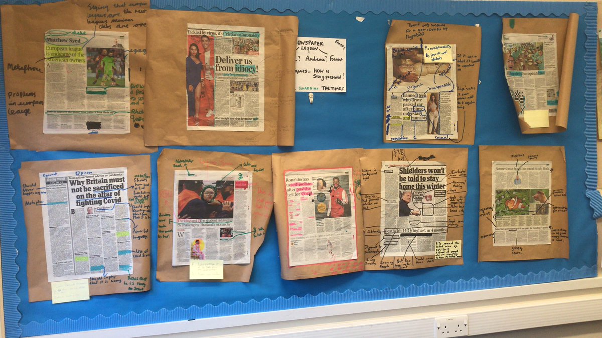 ShiplakeEnglish's tweet photo. Y10 explore newspaper articles : bias, headlines , metaphors , use of emotive language, facts stats .. and learned SO much more about the world . Sir, who’s Keir Starmer? Who’s Panusaya Sithijari-wattanakul? https://t.co/9QA6uczFYk