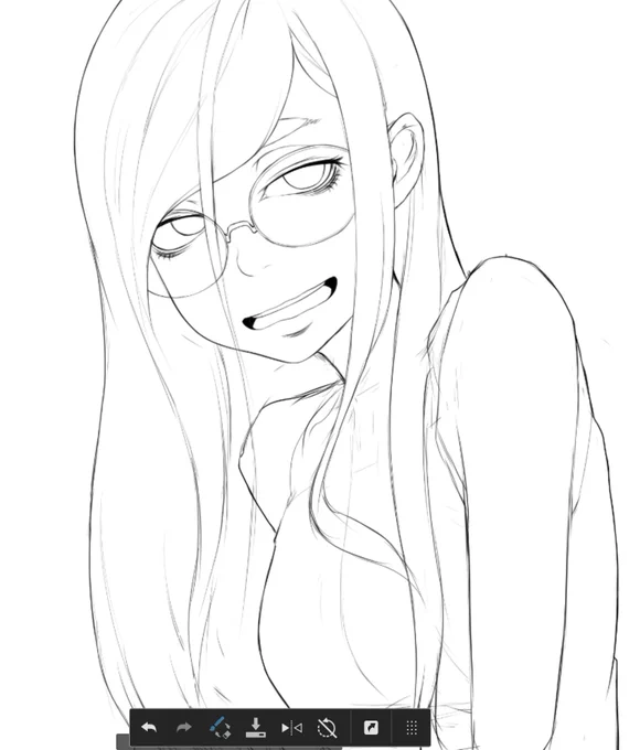 また隠キャのねーちゃん描いてる 