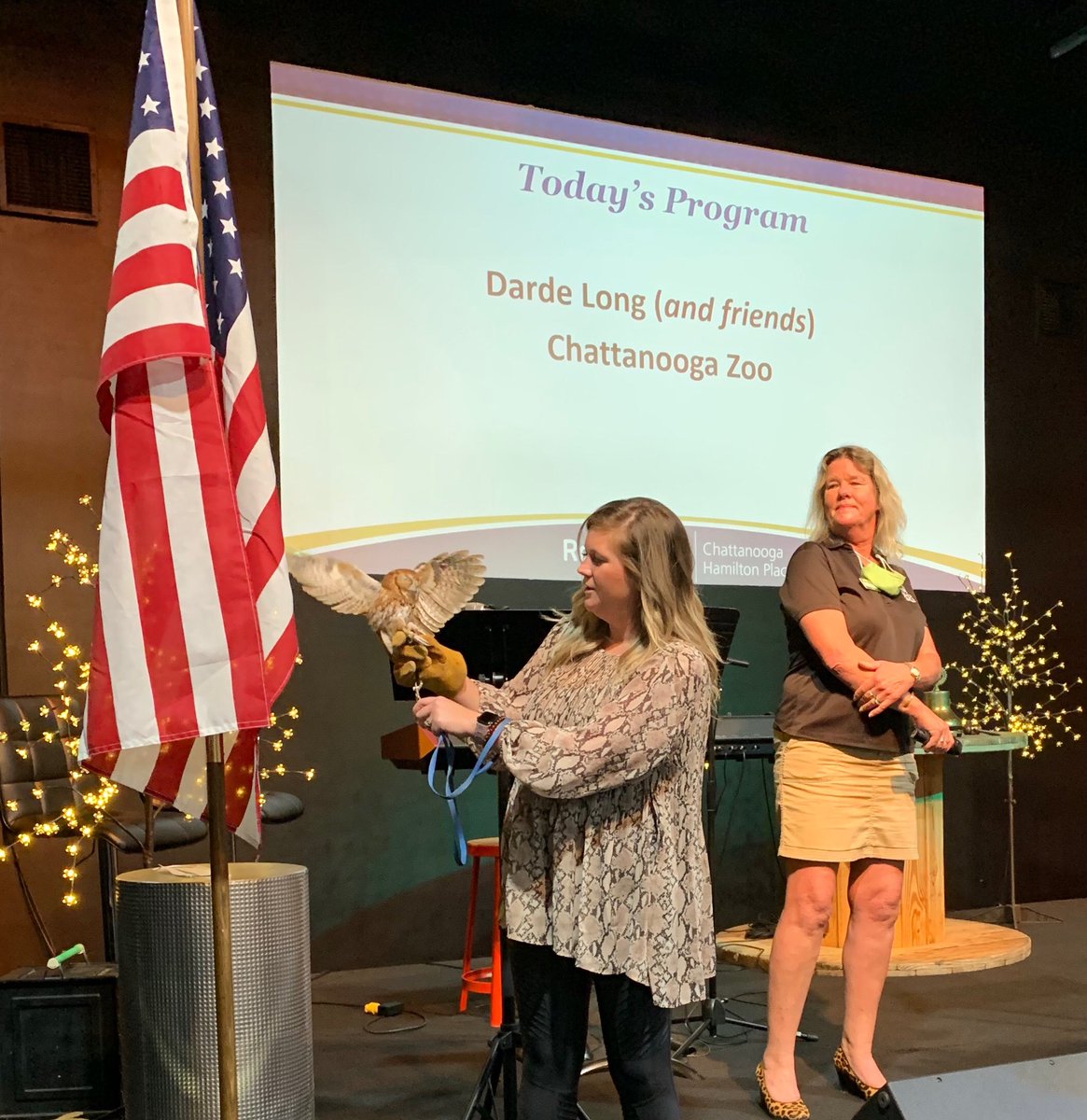 The <a href="/ChattanoogaZoo/">Chattanooga Zoo</a> stopped by yesterday and brought a beautiful little friend!  🦉 Thank you for bringing such amazing animals and a wonderful zoo experience to our city!