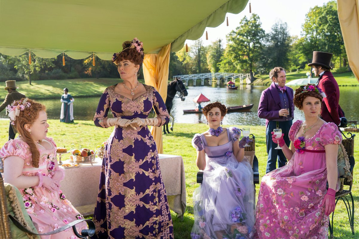 netflix's tweet photo. Get your first look at Bridgerton, a reimagined regency story from Shonda Rhimes’ Shondaland and creator Chris Van Dusen. 

@Bridgerton premieres December 25 https://t.co/Ra58NblodB