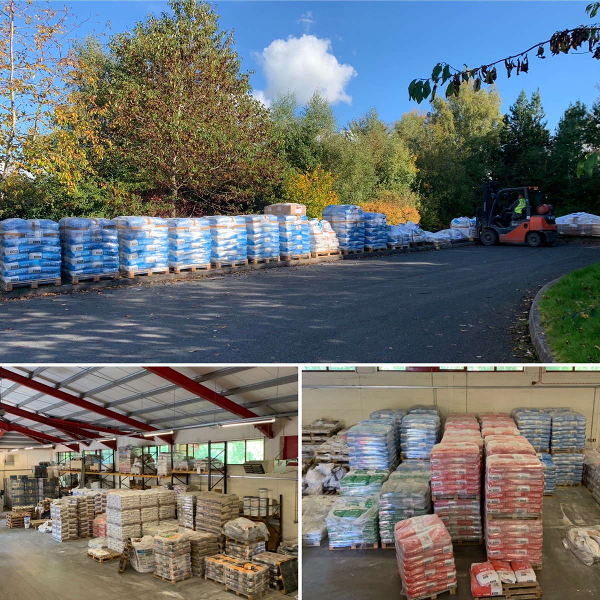 TyMawrLime's tweet photo. Here are some of today's depatches lined up awaiting the hauliers to be delivered to sites all over the country tomorrow.
We have plenty of stock in the warehouse of #Secil #SingletonBirch https://t.co/3OG2iqr0XU and #StAstier #HydraulicLime products https://t.co/m8zsQgEvf7 https://t.co/nfsNE7tJAA