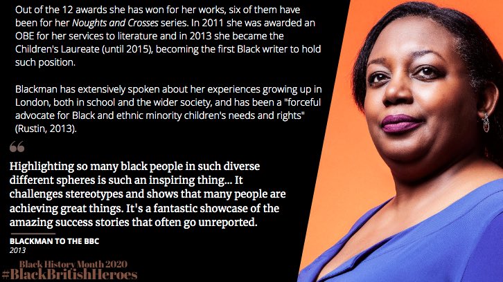 For Day 15 of  #BlackHistoryMonth   our next Black British Hero is one of my favourite authors: Malorie Blackman OBE here are some facts about her! @malorieblackman  #BlackHistoryMonthUK    #BHM    #BlackBritishHeroes