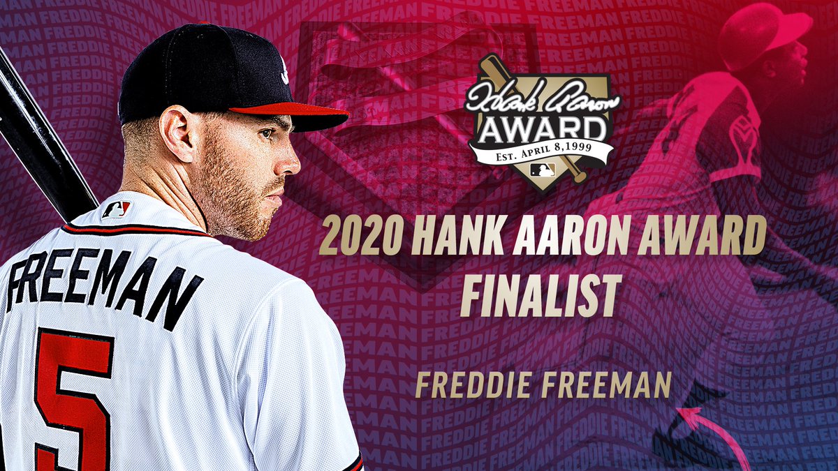 Braves's tweet photo. The Hank Aaron Award is awarded each year to the best overall offensive performer in each league...

...therefore, vote #MVFree!

🗳️ https://t.co/GurwIc0Yut https://t.co/aptOD9kvyA