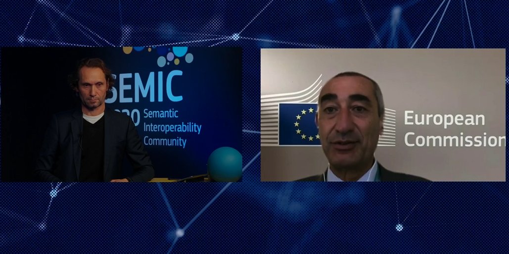 InteroperableEU's tweet photo. Our Director of Digital Services @emibaldacci is wrapping up the programme of #SEMIC2020 with conclusions: "Data are an enabler and we need to focus on user friendliness and customisation. Interoperability is key to give citizens and businesses access to data from anywhere." https://t.co/qeO01lUfCo