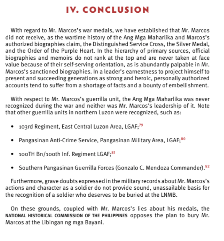 julesguiang's tweet photo. #MarcosIsNeverAHero: Here are some snapshots from the report of @NHCPOfficial on July 12, 2016 stating WHY FERDINAND E. MARCOS SHOULD NOT BE BURIED AT THE LIBINGAN NG MGA BAYANI.

Read the whole report: https://t.co/qHflWvXPXg

#KnowTheFacts #DebunkTheLies https://t.co/gBuysFeXlX