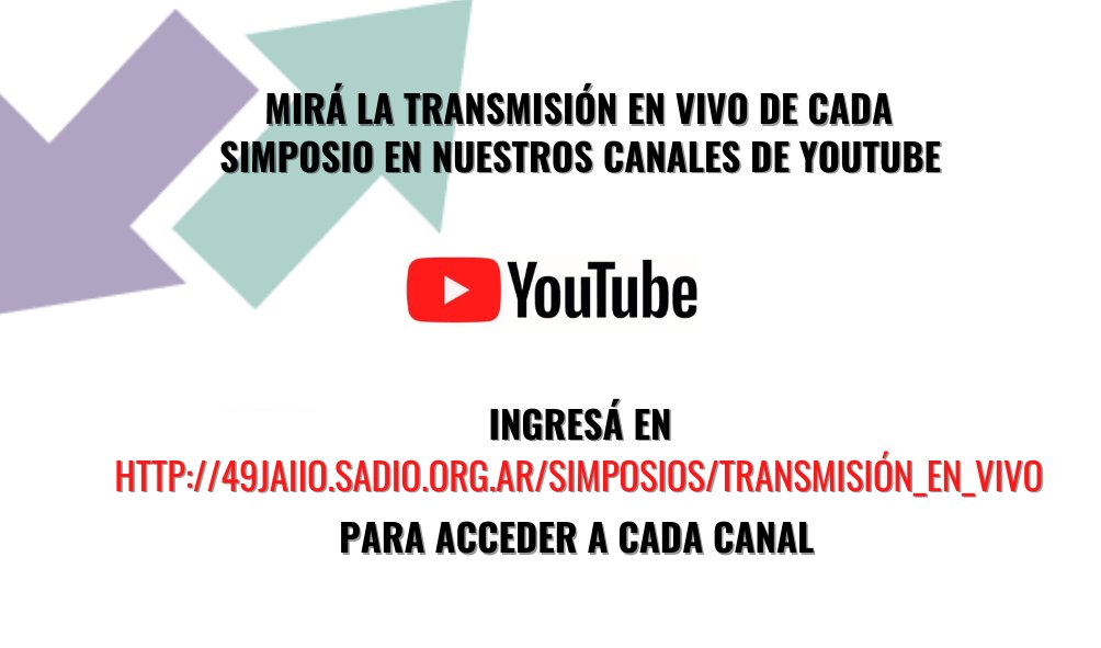 jaiio_oficial's tweet photo. ¡Seguí la transmisión en vivo de cada Simposio!  
1️⃣ Verifica en que sala se realiza el simposio de tu interés
2️⃣ Ingresá en la pagina web de las #49JAIIO y  accedé a los canales de Youtube según la sala donde se este el simposio que te interesa!

¡Te esperamos! https://t.co/FnGo7gxbl8