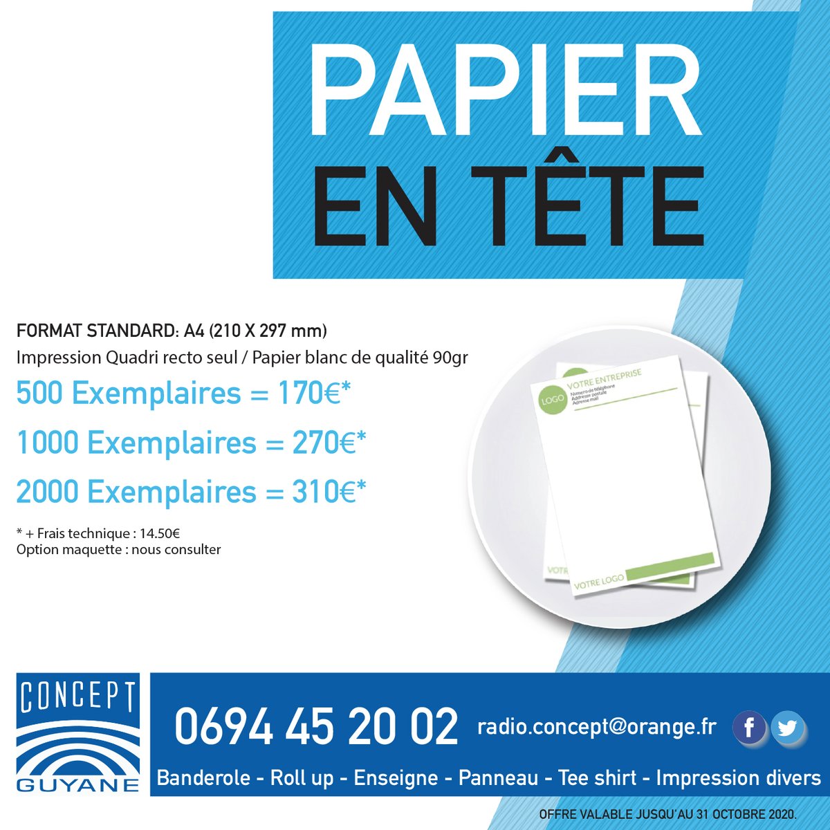 conceptguyane's tweet image. ❤ Coup de cœur ❤ 
Impression Papier en-tête Entreprise au meilleur prix ! ! !
Contact : radio.concept@orange.fr / 0694 45 20 02
Offre valable jusqu'au 31 Octobre 2020