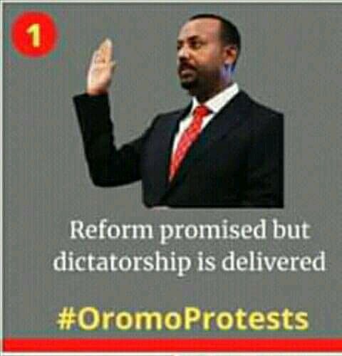 mirBiebe1's tweet photo. Reform promised but dictatorship delivered
             #OROMO_PROTEST https://t.co/MY4Gar1Eo4
