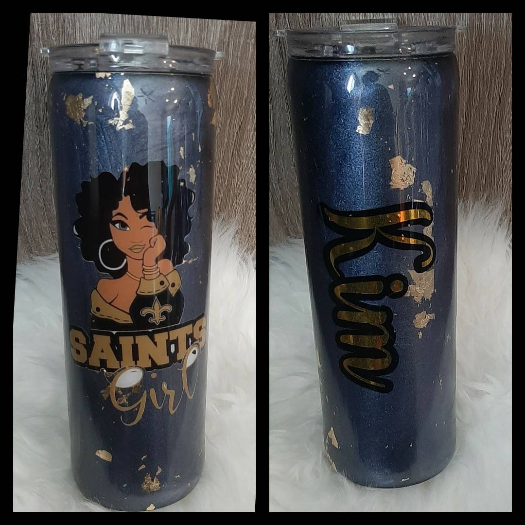 GCStatonDesigns's tweet photo. 20 oz skinny stainless steel tumbler Saints girl #football #girlslikesports #gcsdesigns #gcstumblers #gcsart https://t.co/4xsyi4HQE0