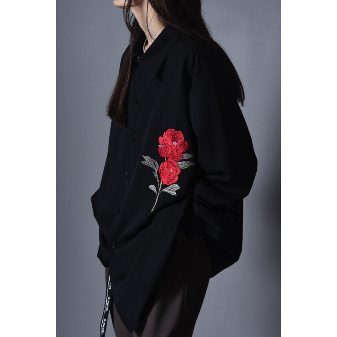 BISHOOL Wool Gabardine Big Shirt black neuroid.uprrp.edu