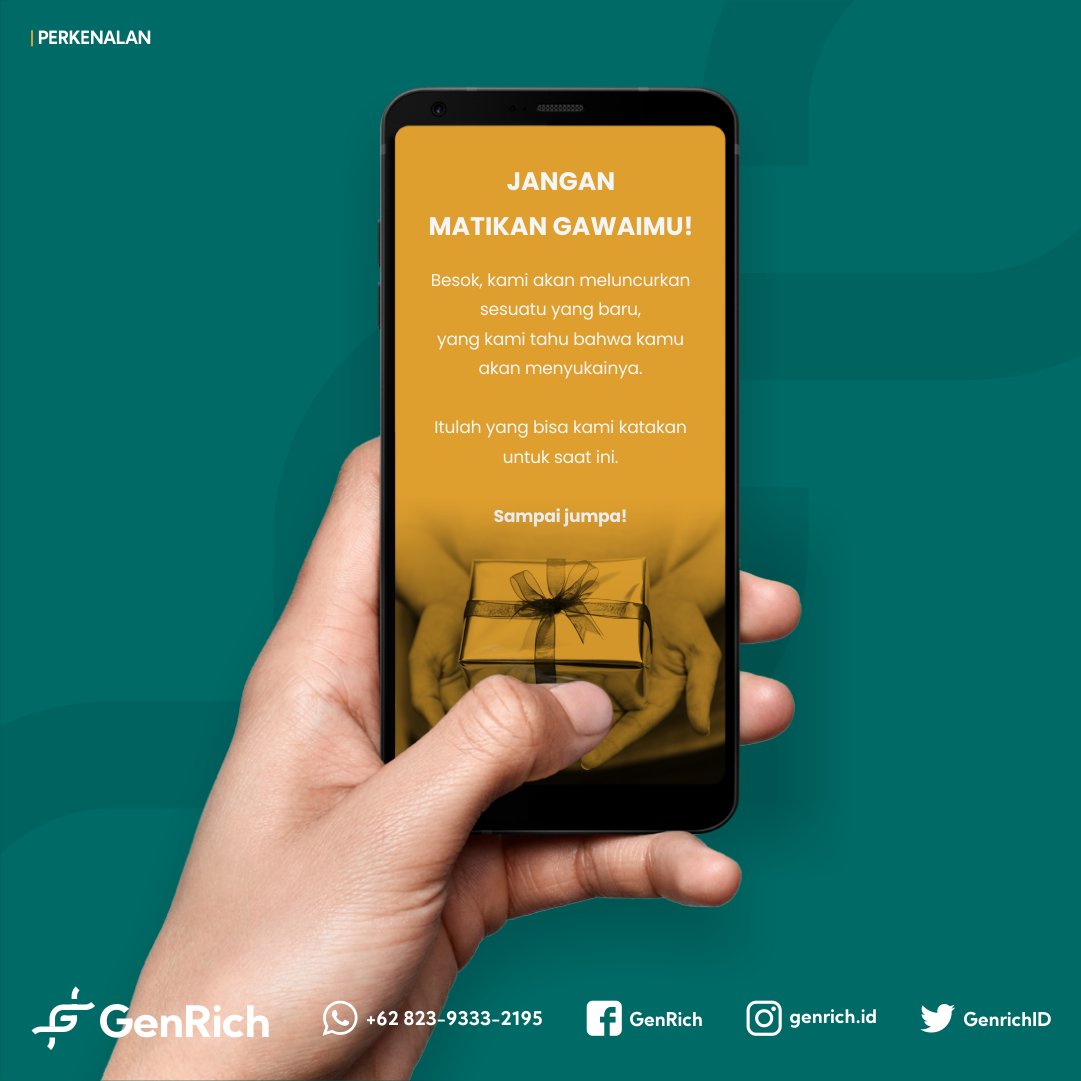GenrichID's tweet photo. Besok, kami akan meluncurkan sesuatu yang baru, yang kami tahu bahwa kamu akan menyukainya.
Itulah yang bisa kami katakan untuk saat ini. 
Sampai jumpa! 😊
⠀⠀⠀⠀⠀⠀⠀⠀⠀
#GenRich #GenerasiRich #MudaKayaBerkarya #comingsoon #softlaunch #keuangan #bisnis #investasi #UMKM https://t.co/5p3OxO45sQ