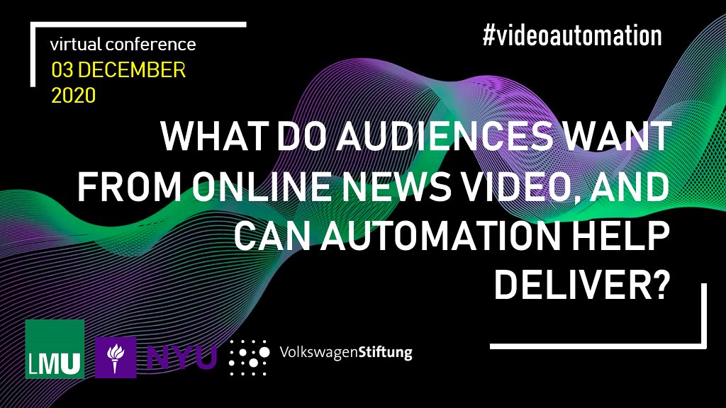 Speakers (cont.)

▶️<a href="/CondeNast/">Condé Nast</a>'s <a href="/Sasha0423/">Marco Viganò</a>
▶️<a href="/CityUniLondon/">Anna</a>'s Sally Stares
▶️<a href="/Georgetown/">Georgetown University</a>'s Michael Koliska
▶️<a href="/roskildeuni/">RUC</a>'s <a href="/kimsc_der/">Kim Schrøder</a>
▶️<a href="/NorthwesternU/">Northwestern</a>'s <a href="/ndiakopoulos/">Nicholas Diakopoulos</a> 
▶️<a href="/TNO_Research/">TNO Research</a>'s @eg_tp 
▶️Irene Costera Meijer from <a href="/VUamsterdam/">Vrije Universiteit Amsterdam (inactief)</a> &amp; <a href="/UiB/">Universitetet i Bergen</a>

sites.ifkw.lmu.de/video-automati…

2/3