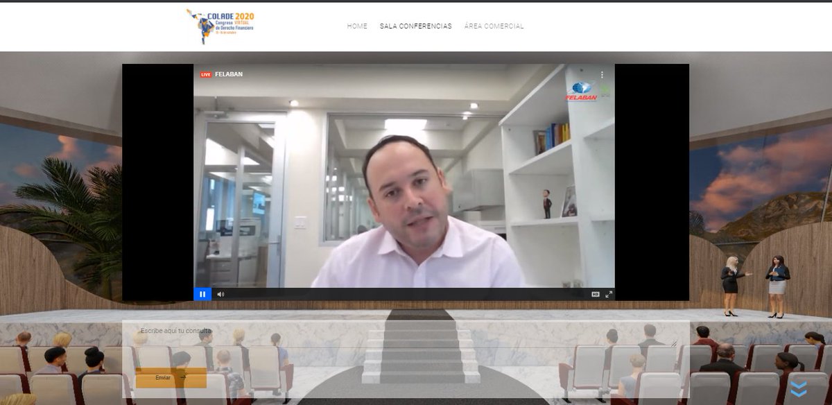 FelabanOnline's tweet photo. Estamos #Envivo en el 39 Congreso VIRTUAL de Derecho Financiero y Bancario, #colade2020 del 15 al 16 de Octubre 2020. 
Inauguración del Congreso
Giorgio Trettenero Castro Secretario General de Felaban
@BeliCastillo , Presidente Comité COLADE https://t.co/B8i8AtZWVK