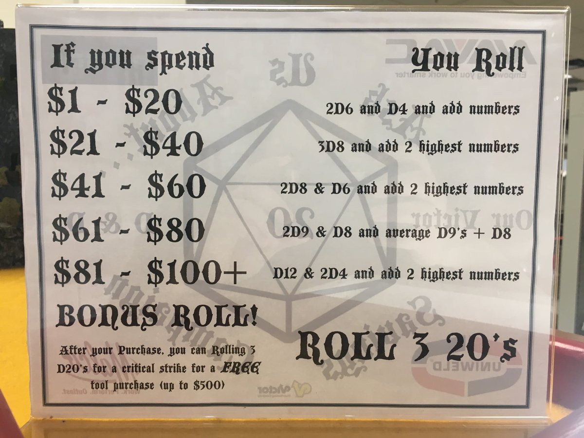 VictorDist's tweet photo. FEELING LUCKY?
STOP IN TODAY TO ROLL YOUR OWN DISCOUNT!
Come pick out any tools you've been needing &amp; roll the dice. Discounts up to $500 off!😱

*Roll your own discount is for tools only https://t.co/ole1TuyokZ