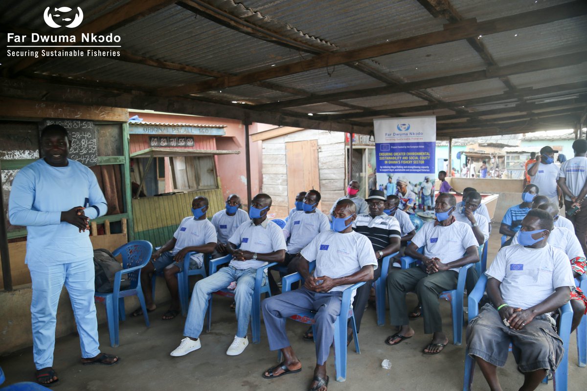 EJFGhana's tweet photo. “We are able to have enough catches using our set nets, thanks to the #DASE mobile app being used to track illegal activities like saiko on our waters”. During a visit to the project this week, the @EuropeInGhana heard of the impacts of the #DASE app in reporting on #IUU fishing. https://t.co/UXf9hrb1gA