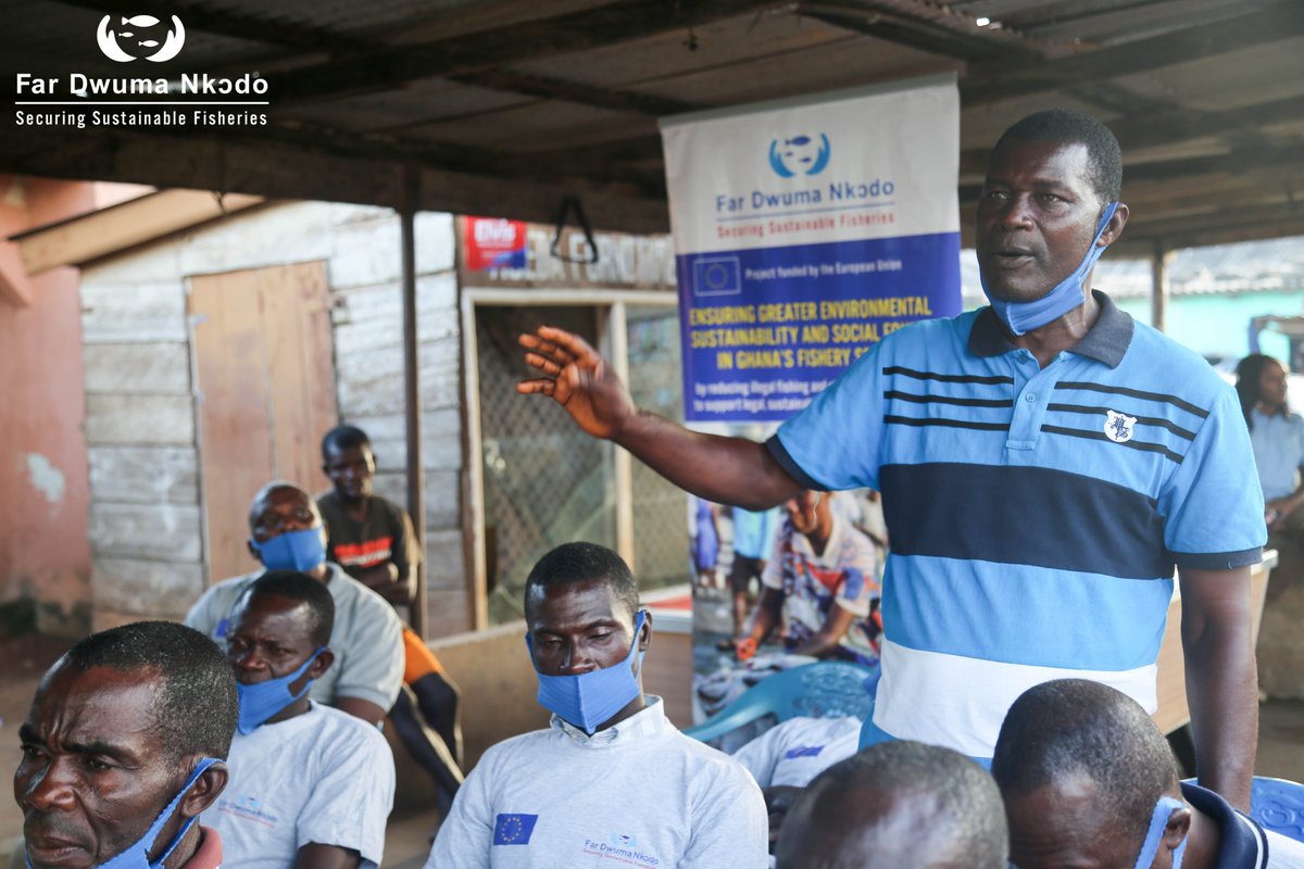 EJFGhana's tweet photo. “We are able to have enough catches using our set nets, thanks to the #DASE mobile app being used to track illegal activities like saiko on our waters”. During a visit to the project this week, the @EuropeInGhana heard of the impacts of the #DASE app in reporting on #IUU fishing. https://t.co/UXf9hrb1gA