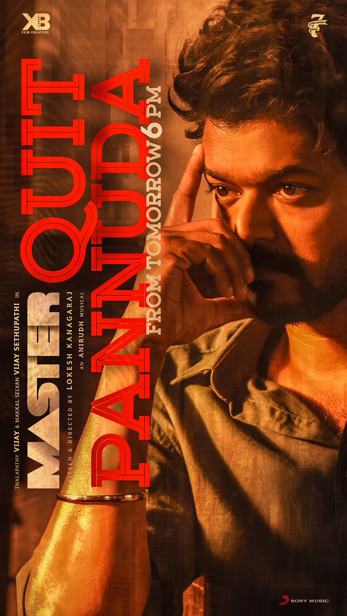 Let’s celebrate our Rockstar @anirudhofficial bday with the Lyric video of #QuitPannuda 🔥💥 Releasing tomorrow at 6PM https://t.co/Soc4xVAPyq