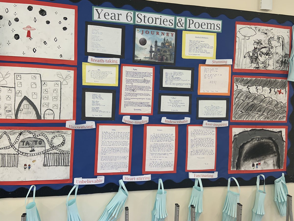 kathyeroe's tweet photo. Some stunning outcomes from across the school @StJohnFisherRC . The children (and teachers!) have loved using #edubackontrack and exploring the magnificent ‘Journey’ by @storybreathing @HertsEnglish https://t.co/Bc8IOExvhR