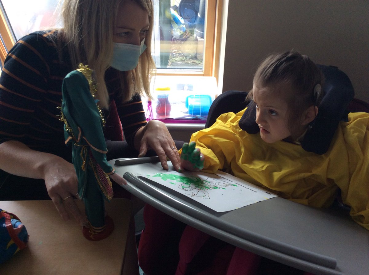 YsgolPenCoch's tweet photo. Hawks class have been celebrating the Navaratri festival this week, we listened to Indian music, we explored traditional objects and decorated pictures #hawksclass https://t.co/qvCYKRqtyC