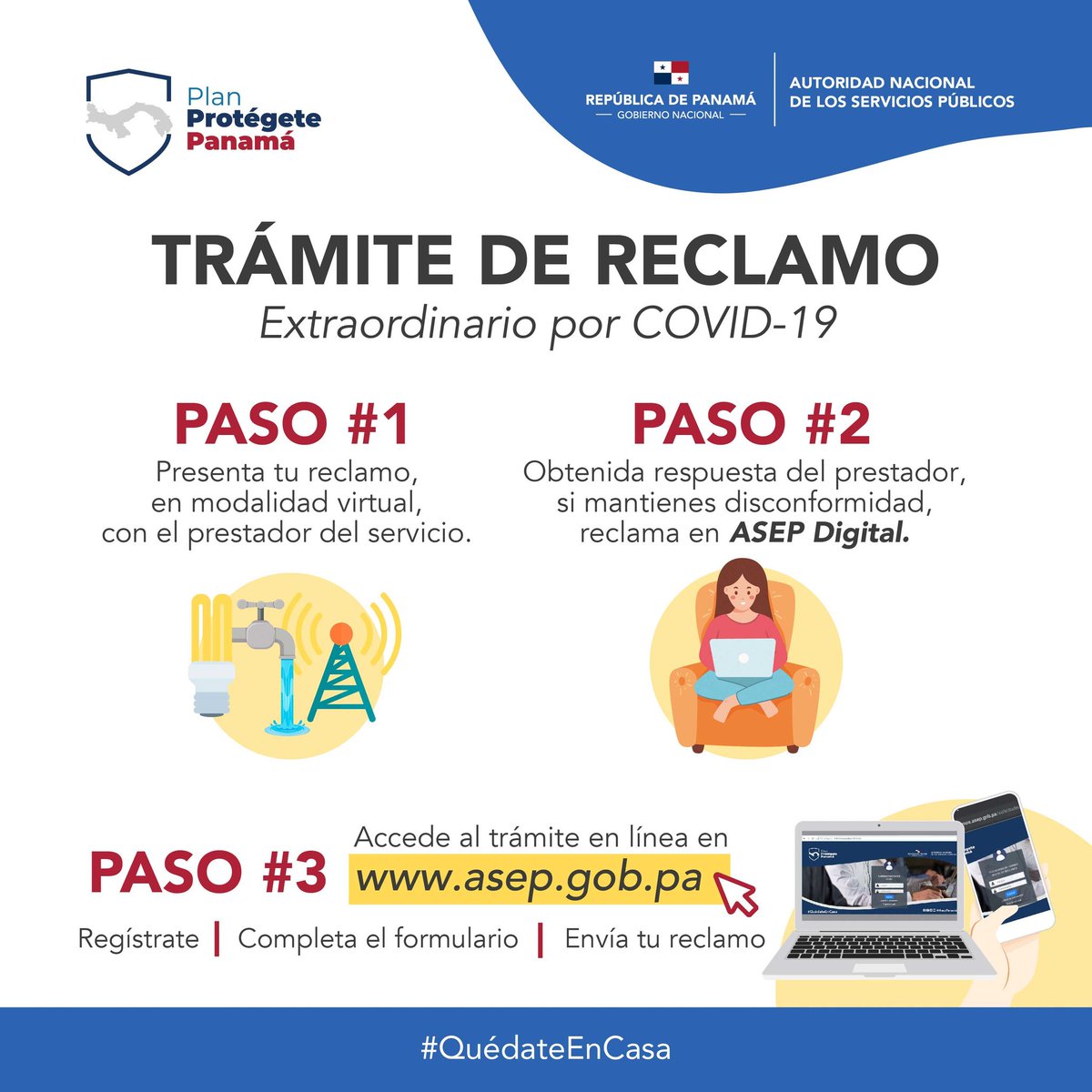 AsepPanama's tweet image. #AsepDNAU | Te orienta con recomendaciones sobre el trámite virtual y pasos a seguir una vez recibas notificación a tu reclamación 
#UsuarioASEP #ConoceTuDerecho #PresentaTuReclamo