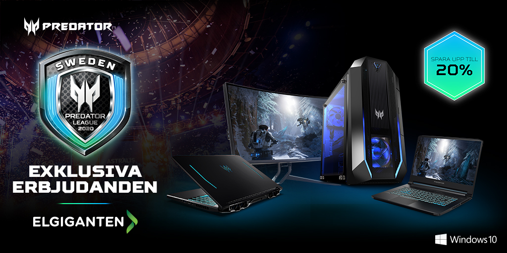 Up your game with the power packed Predator gaming gear. Available with exclusive offers at Elgiganten! #Windows10Home 🇸🇪 

esl.gg/3lBPg96