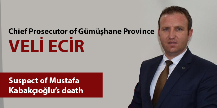 reporttorture's tweet photo. In his public statement, VELİ ECİR - Chief Prosecutor of Gümüşhane Province in Turkey- revealed his intention of whitewashing the case of Mustafa Kabakcioglu's murder in a prison cell. 

Is VELİ ECİR part of the premeditated murder of Mustafa Kabakcioglu?

https://t.co/zHga9lZkta https://t.co/1SQXp5W5PK