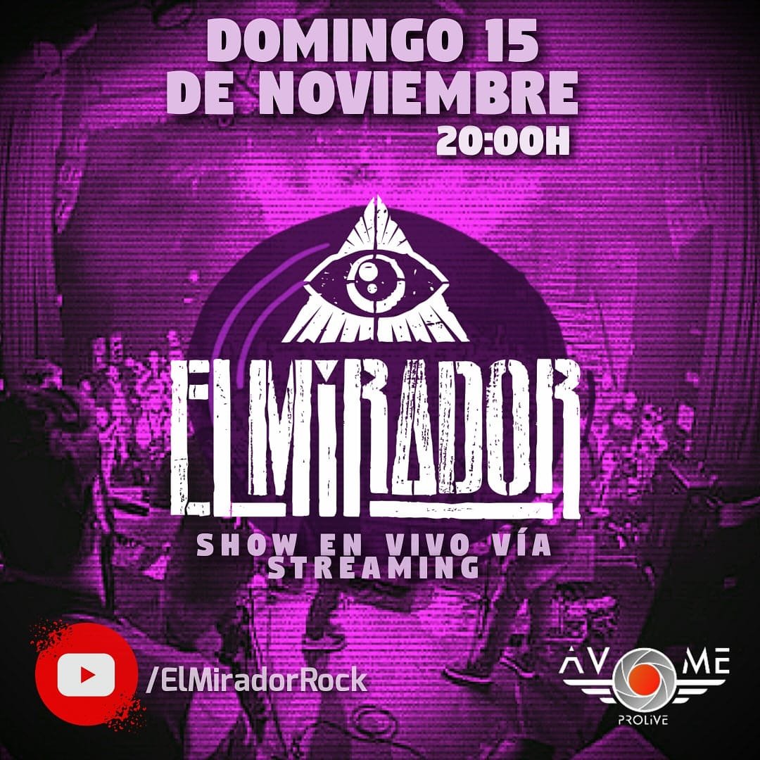 ¡SHOW EN VIVO VÍA STREAMING!
El domingo 15 de noviembre en nuestro canal de YouTube. 
Entrada a la gorra (virtual).

Pronto más novedades, para que formes parte del show. 

AVME

#ElMiradorEnStreaming
#ElMiradorEnVivo
