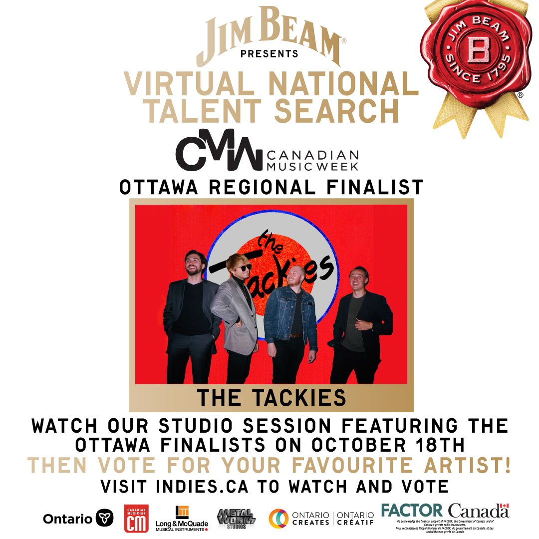 We've had the pleasure of getting together and filming a performance of a new song for <a href="/CMW_Week/">1</a> 's #jimbeamtalentsearch , we're part of the #ottawa finalists! Find it here and vote The Tackies! ➡️ indies.ca/jim-beam-talen…