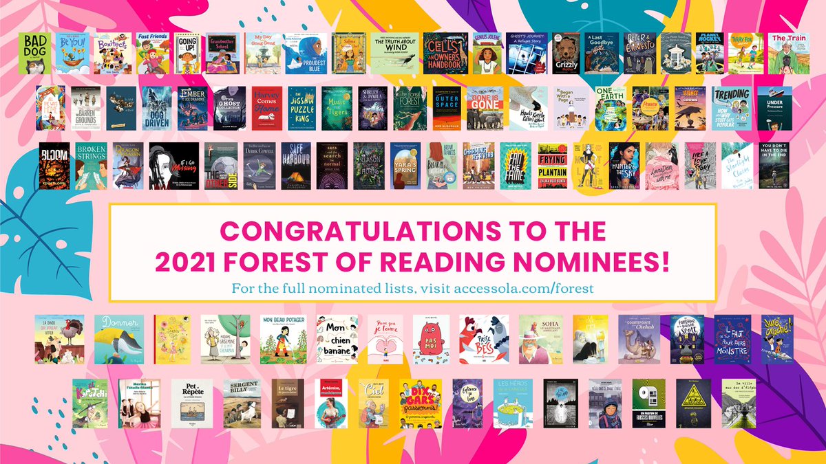 We're super excited to share the 2021 #ForestofReading nominated list! Get ready for fantastic friendships, amazing animals, alluring adventures &amp; much more! Congrats to the nominees! See the list at bit.ly/ForestNominees… #IReadCanadian <a href="/mariamartella/">Maria @ Tinlids</a> <a href="/cbcbooks/">CBC Books</a> <a href="/kidsbookcentre/">The CCBC</a>