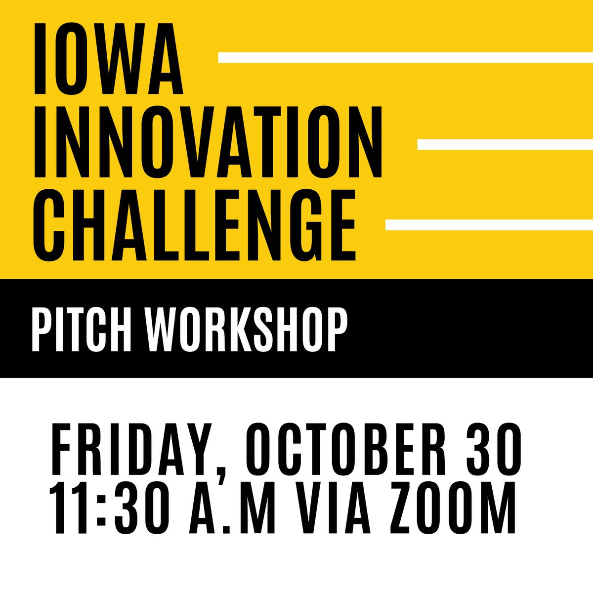 iowajpec's tweet photo. Need some coach and guidance to help prepare you for your elevator pitch? Come to our Iowa Innovation Challenge Pitch Workshop on Friday, October 30! RSVP at https://t.co/uXHBpBOF8F https://t.co/hN3GM5vuR3