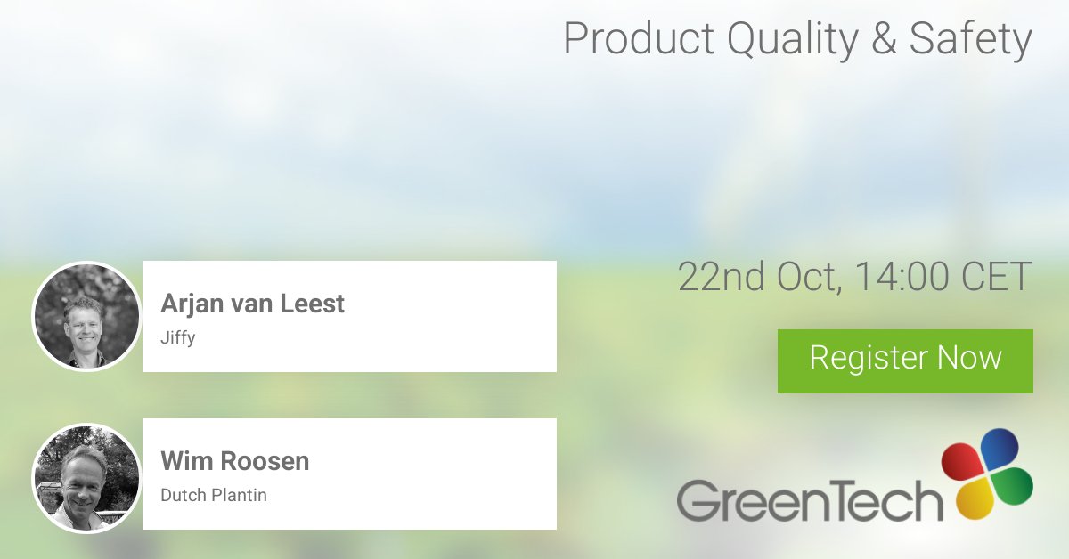 We will be talking at  #GreenTechLive next week. Will we see you 'there'? #digitaltradeshows #jiffy #jiffygroup #sustainable #growingsolutions Go to greentech.nl to register your attendance.