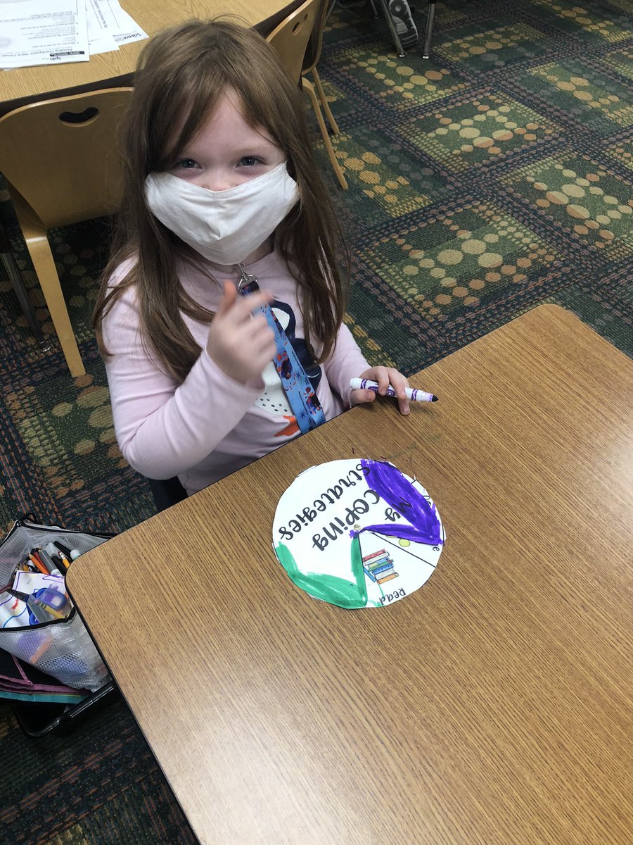 Mrs. Schaller’s class learning about coping strategies! They did a great job making their coping wheels! They had lots of good ideas on how to calm down when frustrated! #WeareLakota #LibertyLeapards