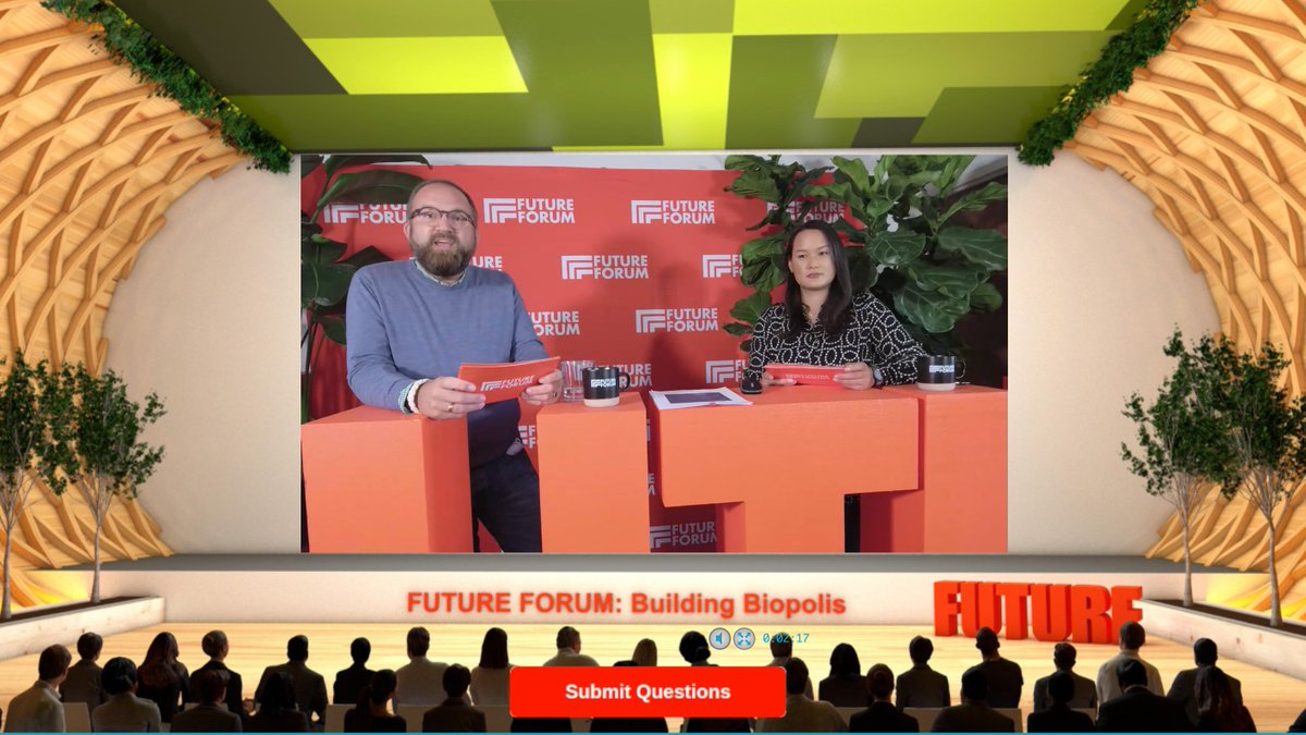 dwih_ny's tweet photo. Your hosts Dietrich and Khue kick off the PLAN block of the FUTURE FORUM: #BuildingBiopolis on day 2. Join speakers @SoleneWolff @AlanuVonRadecki @C_G_David and representatives from @UniCologne, @UAS7alliance, @Hester_Street @LBBArchitects and more today. https://t.co/eyOkKj8Lmn
