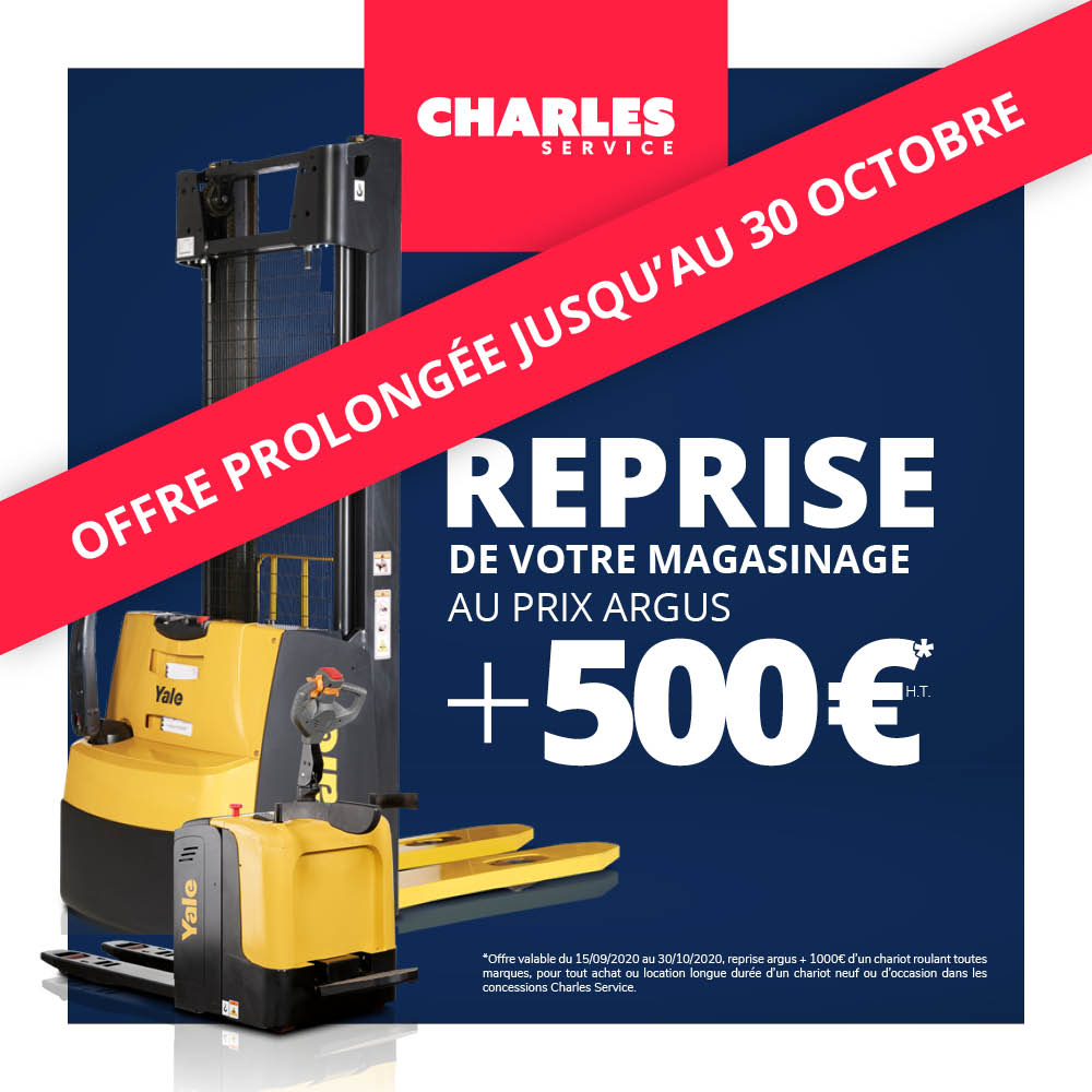 CharlesServ's tweet photo. 🔈Jusqu'au 30 octobre, évaluez la valeur argus de votre #magasinage et recevez 500 € HT* supplémentaires ! Pour en savoir plus 👉 https://t.co/XqJIvkepfg 
#CharlesService #manutention #industrie #amenagement #entrepot #materielmagasinage #yale #elevateurindustriel #chariots https://t.co/7k6UBLF154