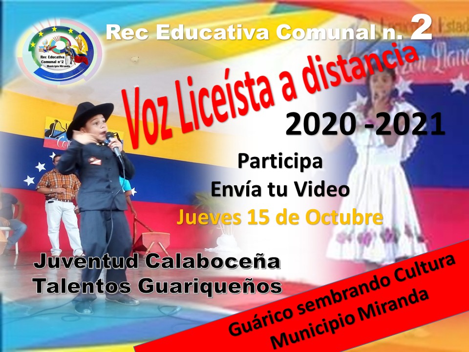 CULTURAMIRANDA2's tweet photo. Rec educativa comunal n. 2
Recibe melodías para sus oídos con la participación de Jovenes de los circuitos educativos en la Voz Liceista a distancia.
Guarico sembrando Cultura.
Municipio Miranda https://t.co/xtlNR7wghO
