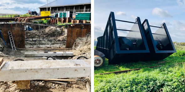 Wist je dat er bij #gemalen en #stuwen veel techniek onder de grond zit? Deze grote visvriendelijke vijzels worden volgende week door <a href="/MacadamBv/">MACADAM BV</a> en <a href="/spaansbabcock/">Spaans Babcock</a> geplaatst bij gemaal #Giethoorn. Samen kunnen ze 150m3/min (1363 badkuipen) #water van laag naar hoog verplaatsen!