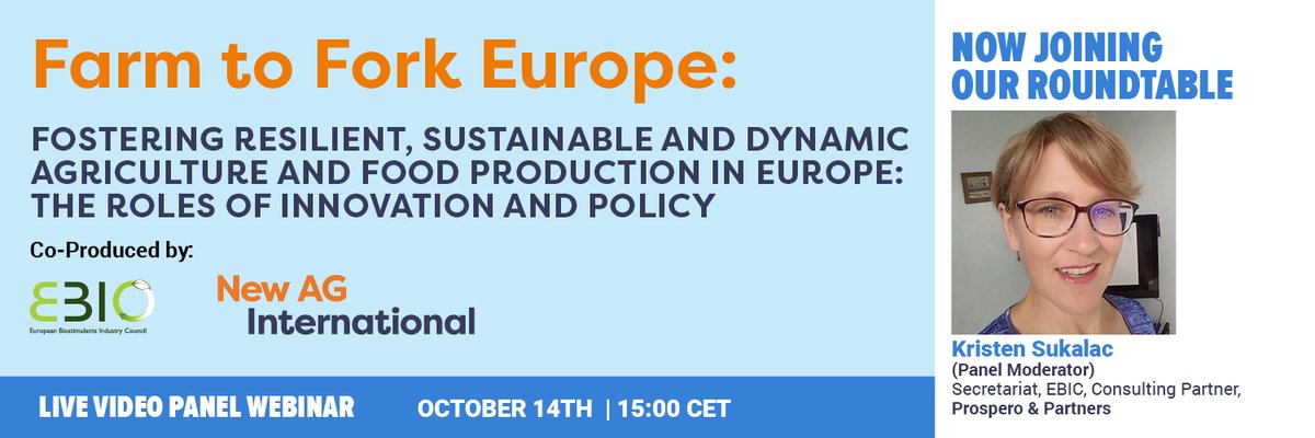 ProsperoAG's tweet photo. Our consulting partner @KSukalac moderated an engaging conversation on the roles of innovation and policy in fostering resilient and sustainable ag in Europe yesterday! If you missed it, access the recording of the video panel webinar on demand now: https://t.co/4Uv1V96Lny #F2FEU https://t.co/dIu3P9QDDB