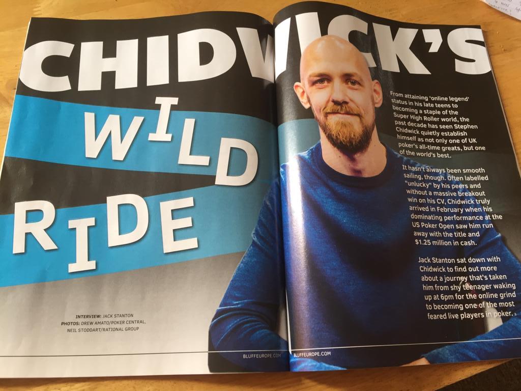 Thanks for reading (and thanks to  @BigSlickNeil for the photos).I interviewed Stephen Chidwick for the April 2018 print edition of  @BluffEurope.If you enjoyed this story, please like and share it and I’ll probably do more.