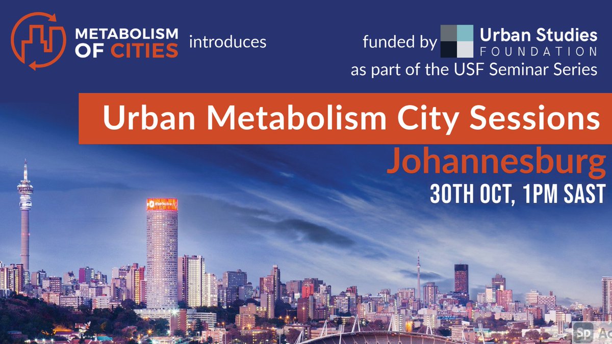 CityMetabolism's tweet image. Join us as we discuss the importance of data in creating sustainable cities and the opportunities and challenges in Johannesburg #CitySession @USForg  metabolismofcities.org/events/329661/…