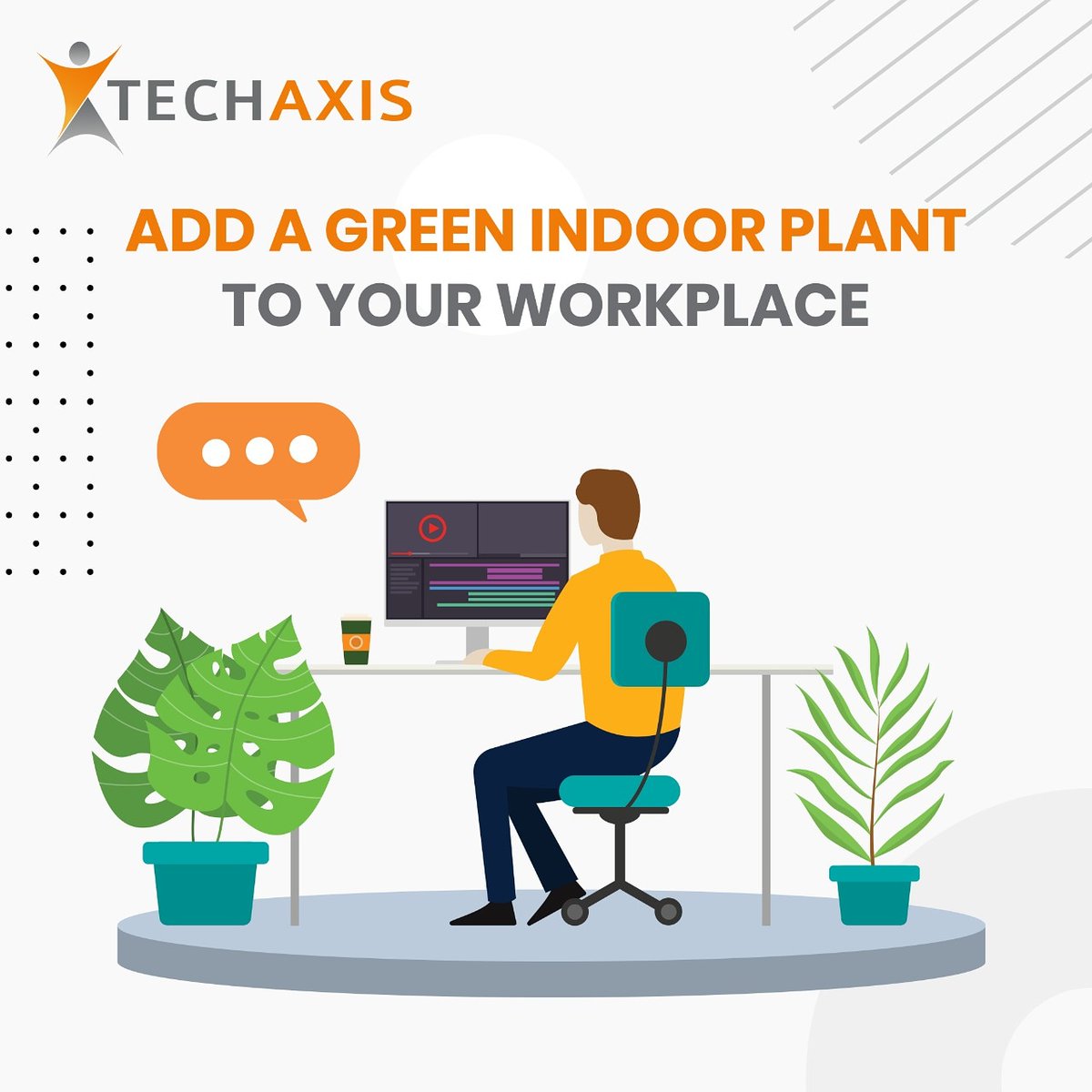 TechaxisInc's tweet image. The colour green is soothing for the eyes and mind. Adding a green plant around your workstations can help you unwind from stress..

#WorkLifeBalance #workfromhome #techaxis #recruitingagency #techrecruiter #workmotivation