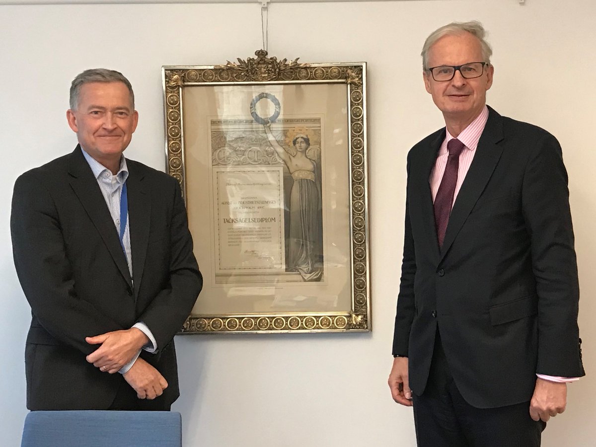 AndersAhnlid's tweet photo. Very glad to meet and catch up with @DanielssonEU with @ACouradesA today. Good to present and discuss several @Kommerskoll reports on #EUtrade-policy in view of #COVID19 & #EUTradeReview and on #EUInternalMarket. Looking forward to constructive cooperation with @EC_StockholmRep! https://t.co/Ne2FK8QDH3
