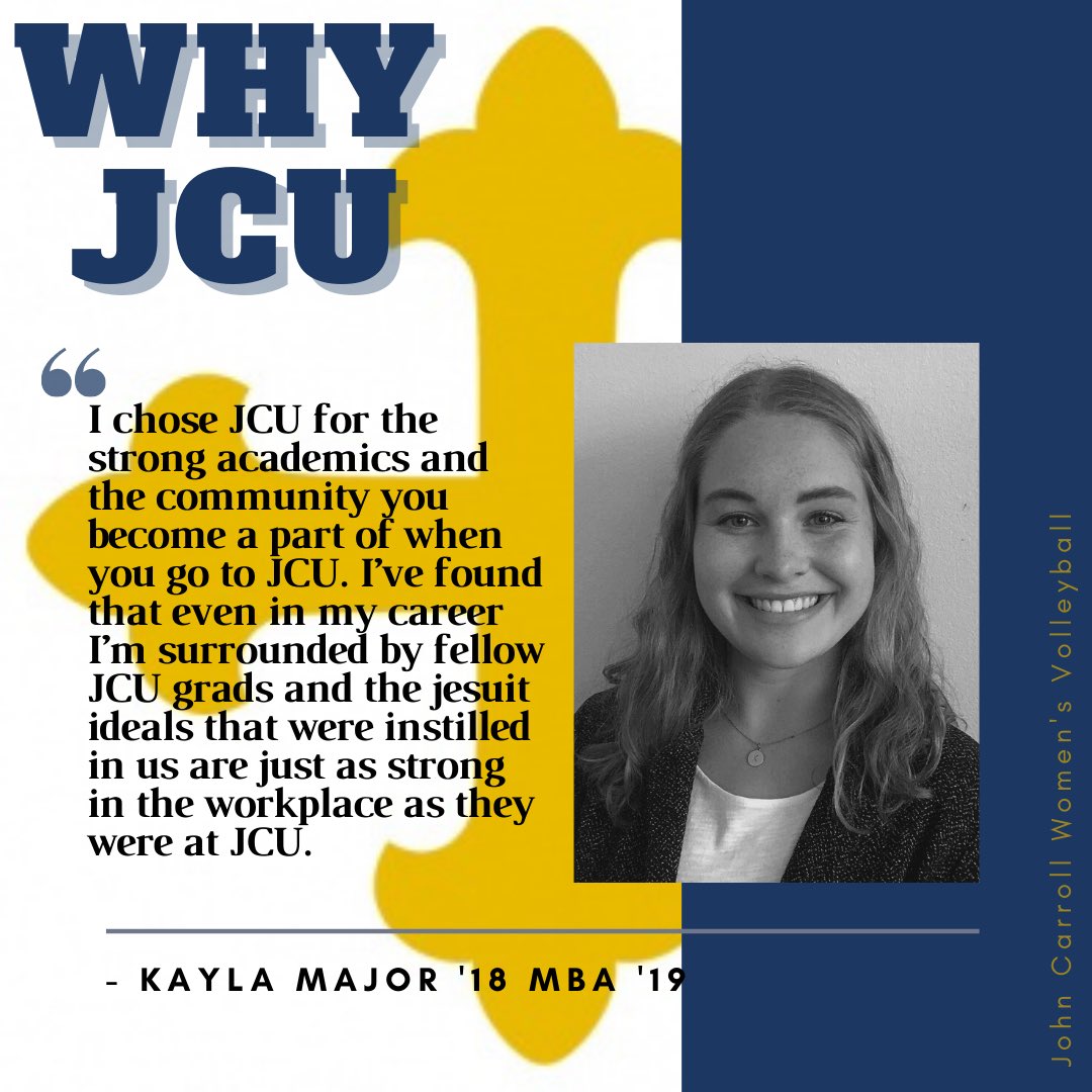 Every Thursday we will be hearing from JCUVB alumni on #WhyJCU ⚡️ Today we start with <a href="/Kayla_Major/">Kayla Major</a> ‘18