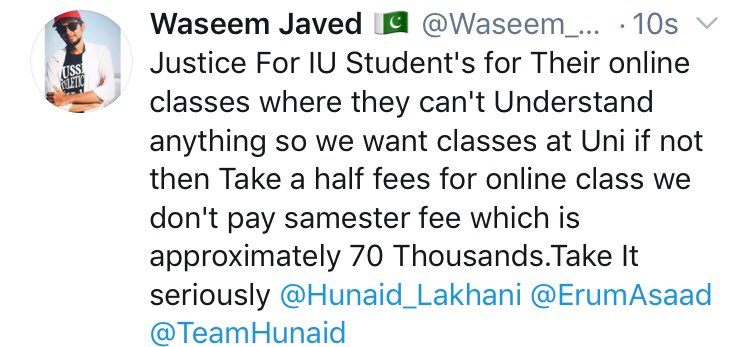Waseem_9512's tweet photo. We Want Justice..
 #IqraUniversity #banonlineclasses #feesconssesion @Hunaid_Lakhani @ErumAsaad  @ZakaWaqar @Iqra_University @TeamHunaid @hecpkofficial https://t.co/seiqRmRGvA