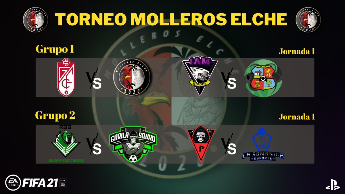 🟢⚫️TORNEO MOLLEROS ELCHE🟢⚫️

Jornada1

@GranadaCFeS 🆚 @MoLLerosElche 
<a href="/JAM_eSports/">Onibi eSports CP</a> 🆚 <a href="/MoraloCPesports/">Moralo C.P eSports ©️ PSN (DISUELTO)</a> 
<a href="/RbbSupporters/">RBB Supporters</a> 🆚 <a href="/GorilaSquad/">GORILA SQUAD</a> 
@laparkaeasport 🆚 <a href="/laroma210/">LaRománica eSports</a> 

#MashuevosquePalmeras
