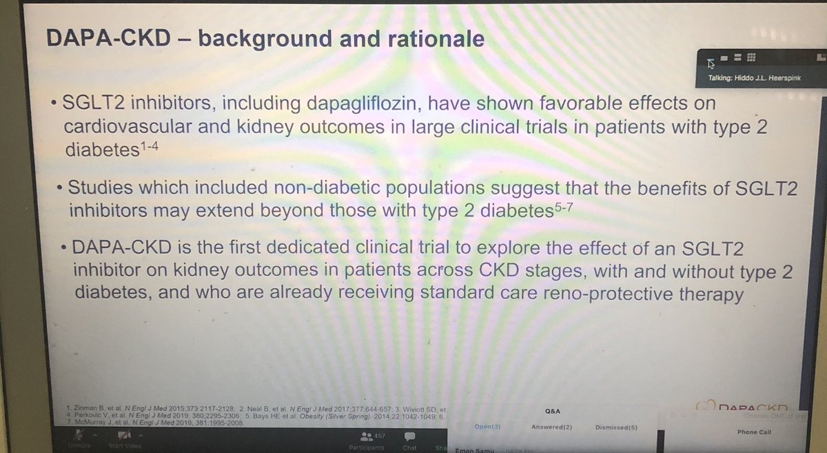 KateIsabelle24's tweet photo. @eraedta 1st #eseminar happening now! Hiddo Heerspink on all things #SGLT2i they are proximal diuretics but with lots of additional benefits🤩...tune in now #dapackd featuring now @ChristophWanne4 @Giusepp79923064 @JuanCarlosAlmi YouTube later if you can’t come now 👆🏻🎉 https://t.co/mXOIC4NNro