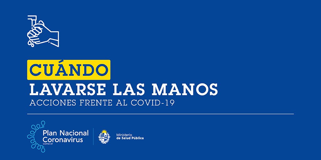 MSPUruguay's tweet photo. El lavado de manos es una práctica esencial para prevenir muchas enfermedades, infecciones, gripe y especialmente en este tiempo, para evitar el contagio por #COVIDー19. https://t.co/g5BFH5MyrG
